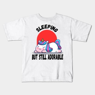 kawaii sleeping unicorn Kids T-Shirt